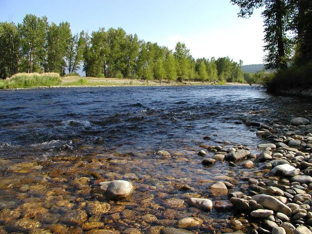 The Bitterroot River running through the ranch