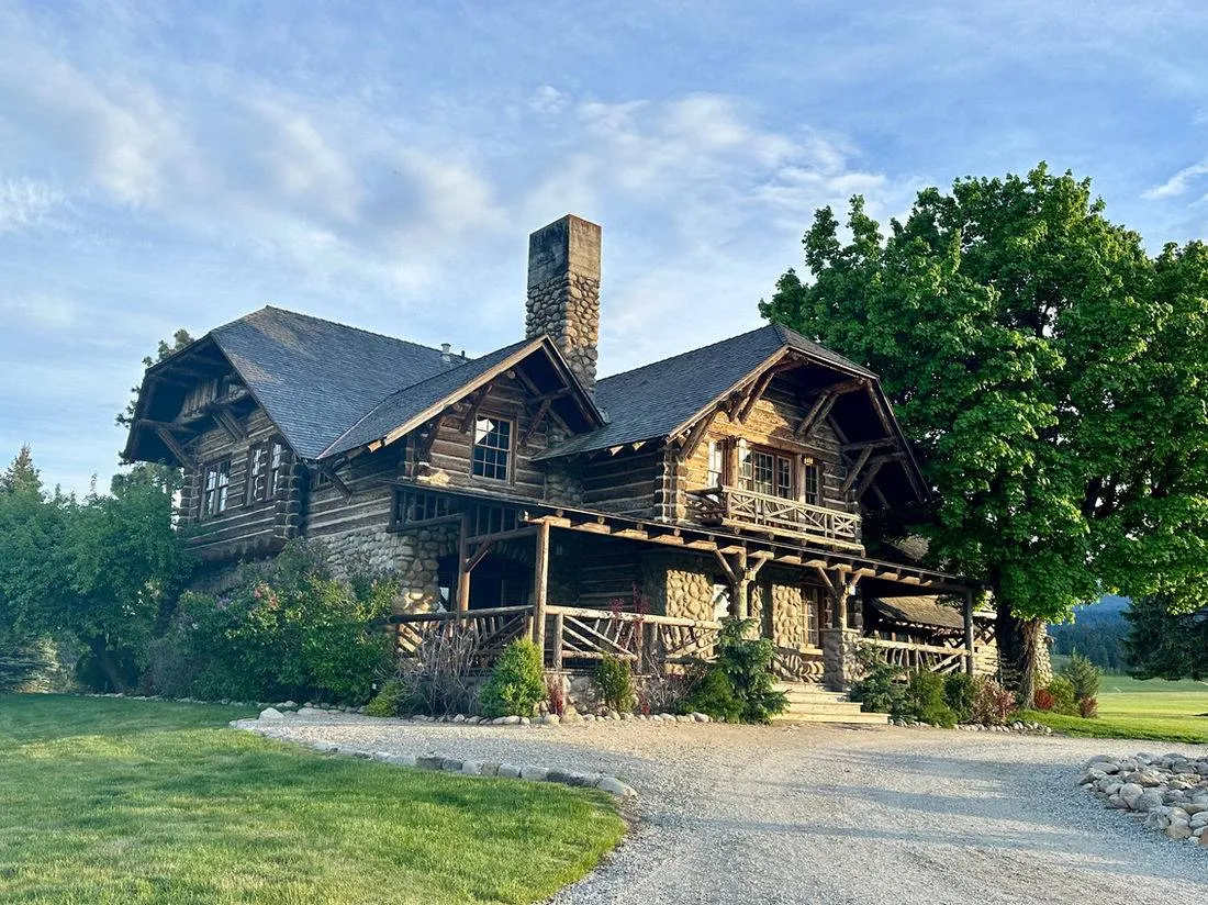 The Ford-Hollister Lodge built from local log and stone